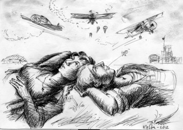Картина под названием "Лето Летающих" - Къелла, Подлинное произведение искусства