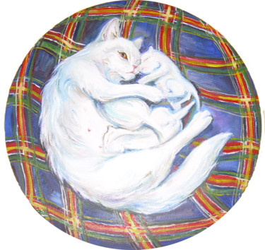 Картина под названием "Белое и пушистое" - Къелла, Подлинное произведение искусства