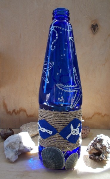 Ремесла под названием "Синяя бутылка  с мо…" - Къелла, Подлинное произведение искусства