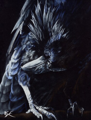 Рисунок под названием "Pretty Bird" - Kylie Holland (KyA Illustration), Подлинное произведение искусства, Пастель