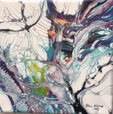 Картина под названием "Sous la branche" - Elisa Pintora, Подлинное произведение искусства, Акрил Установлен на Деревянная ра…