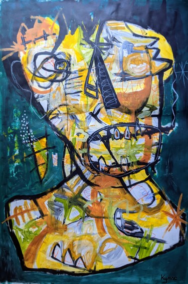 Malerei mit dem Titel ""Demain, j'arrête"…" von Kynsc, Original-Kunstwerk, Acryl