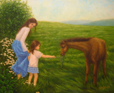 Painting titled "younghorse.jpg" by Kyoko Yamaji, Original Artwork, Oil