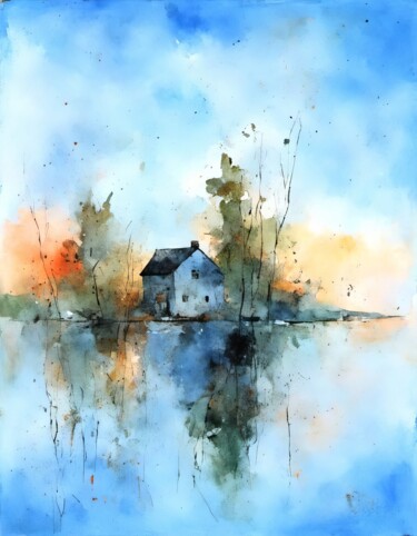 Digital Arts titled "Cottage" by Kyozai, Original Artwork, AI generated image