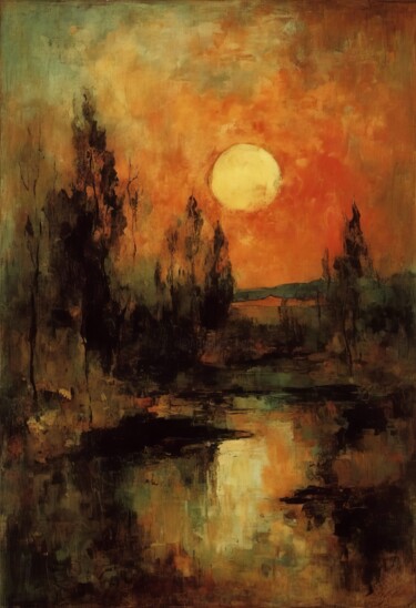 Digital Arts titled "Sunset #1" by Kyozai, Original Artwork, AI generated image