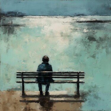 Digital Arts titled "Sitting on the benc…" by Kyozai, Original Artwork, AI generated image