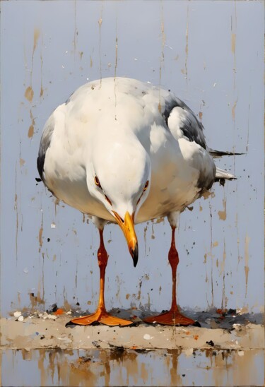 Digital Arts titled "Seagull" by Kyozai, Original Artwork, AI generated image