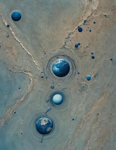 Цифровое искусство под названием "Blue Planet" - Kyozai, Подлинное произведение искусства, Изображение, сгенерированное ИИ