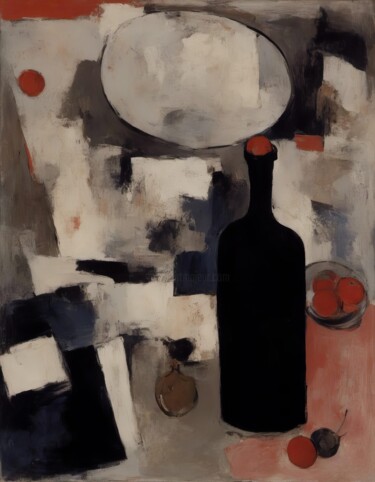 Digitale Kunst mit dem Titel "Still Life (Wine)" von Kyozai, Original-Kunstwerk, KI-generiertes Bild