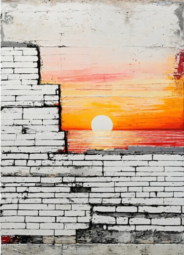 Arts numériques intitulée "Sunset (Brick)" par Kyozai, Œuvre d'art originale, Image générée par l'IA