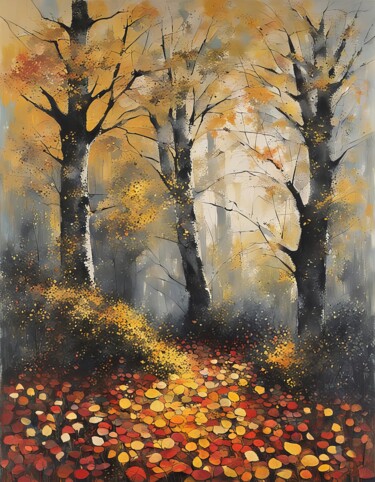 Digitale Kunst mit dem Titel "Autumn #1" von Kyozai, Original-Kunstwerk, KI-generiertes Bild