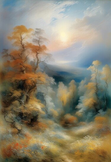 Цифровое искусство под названием "Sunrise #1" - Kyozai, Подлинное произведение искусства, Изображение, сгенерированное ИИ