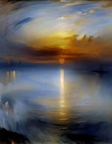 Цифровое искусство под названием "Sunset #8" - Kyozai, Подлинное произведение искусства, Изображение, сгенерированное ИИ
