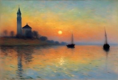 Digital Arts titled "Sunset #10" by Kyozai, Original Artwork, AI generated image