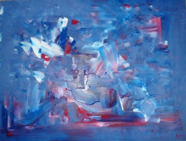 Painting titled "Colère bleue" by Kyria, Original Artwork, Oil