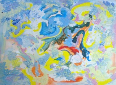 Painting titled "Multi bleu" by Kyria, Original Artwork