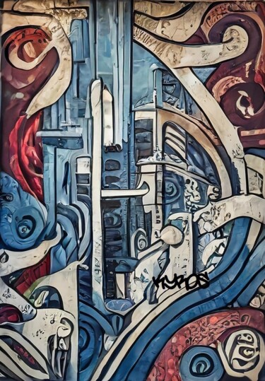 Painting titled "Fresque 1" by Kyros, Original Artwork, Spray paint