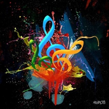 Pintura intitulada "Street Music" por Kyros, Obras de arte originais, Tinta spray