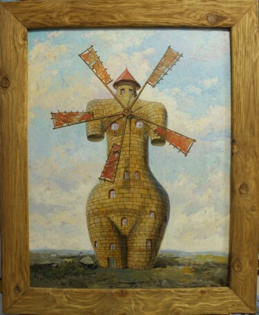 Painting titled "mill" by Kyrylo Bondarenko, Original Artwork, Oil