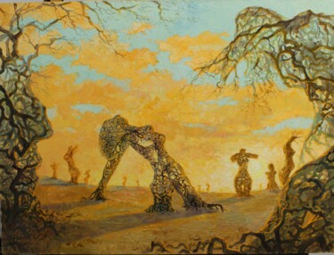 Картина под названием "sunset" - Kyrylo Bondarenko, Подлинное произведение искусства, Масло