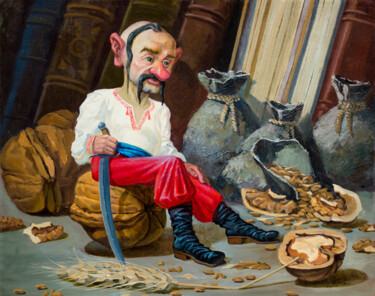 Schilderij getiteld "gnome" door Kyrylo Bondarenko, Origineel Kunstwerk, Olie