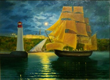 Painting titled "old Odessa" by Kyrylo Bondarenko, Original Artwork, Oil