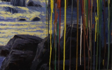 Painting titled "seascape waves" by Kyrylo Bondarenko, Original Artwork, Acrylic