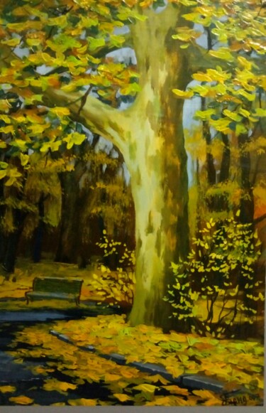 Картина под названием "platanus autumn" - Kyrylo Bondarenko, Подлинное произведение искусства, Акрил