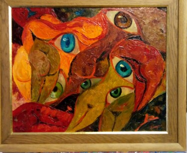 Painting titled "Abstract women" by Kyrylo Bondarenko, Original Artwork, Oil