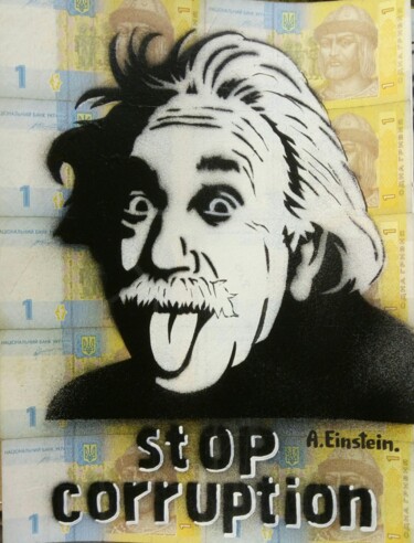 Malerei mit dem Titel "Einstein Albert ." von Kyrylo Bondarenko, Original-Kunstwerk, Airbrush