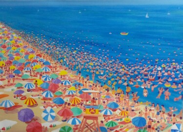 Peinture intitulée "Miami Beach seascape" par Kyrylo Bondarenko, Œuvre d'art originale, Acrylique