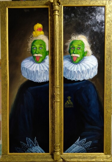 Malerei mit dem Titel "siamese twins" von Kyrylo Bondarenko, Original-Kunstwerk, Öl