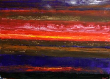 Pintura intitulada "Sunset in the stepp…" por Kyrylo Bondarenko, Obras de arte originais, Acrílico
