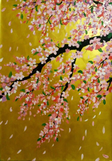 Painting titled "sakura 1" by Kyrylo Bondarenko, Original Artwork, Acrylic