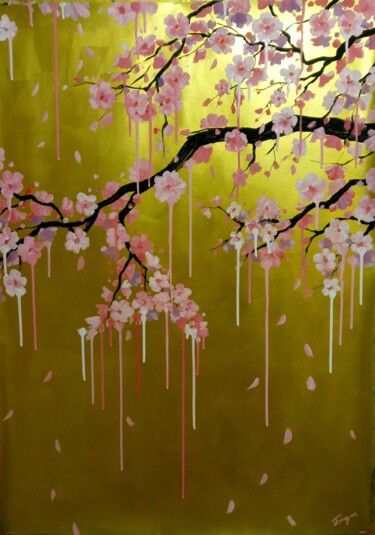 Peinture intitulée "sakura 2" par Kyrylo Bondarenko, Œuvre d'art originale, Acrylique