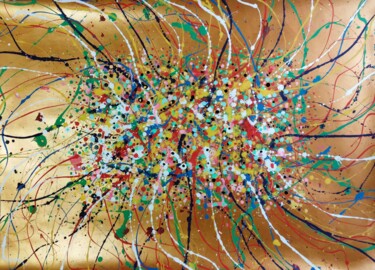Картина под названием "abstract flowers 7" - Kyrylo Bondarenko, Подлинное произведение искусства, Акрил