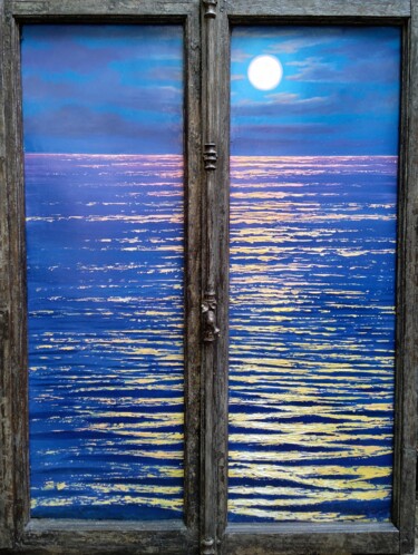Pittura intitolato "moon" da Kyrylo Bondarenko, Opera d'arte originale, Acrilico