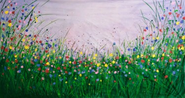 Peinture intitulée "blooming steppe" par Kyrylo Bondarenko, Œuvre d'art originale, Acrylique