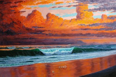 Картина под названием "miami beach 4" - Kyrylo Bondarenko, Подлинное произведение искусства, Акрил