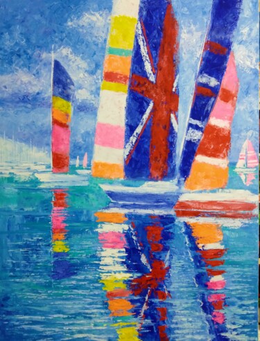 绘画 标题为“yachts Miami” 由Kyrylo Bondarenko, 原创艺术品, 丙烯