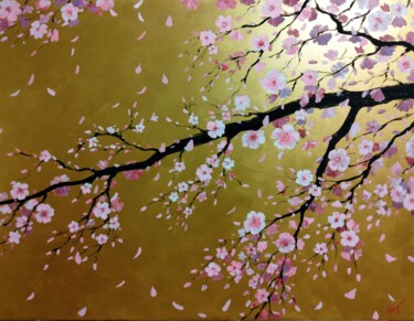 Painting titled "sakura 3" by Kyrylo Bondarenko, Original Artwork, Acrylic