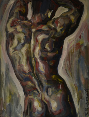 Peinture intitulée "Изгиб" par Evgenii Kuzovkin, Œuvre d'art originale, Huile
