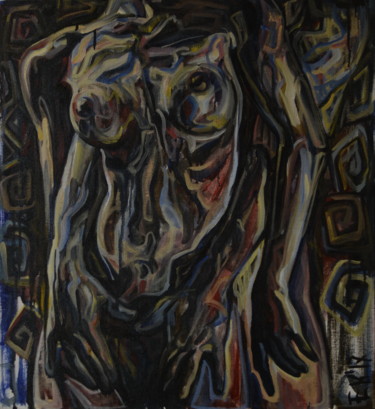 Картина под названием "Two" - Евгений Кузовкин, Подлинное произведение искусства, Масло