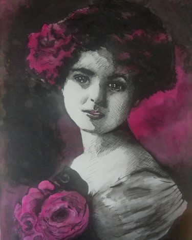 Romantisme Peinture intitulée "Romantisme" par Stéphanie Vanoverberghe, Œuvre d'art originale, Encre