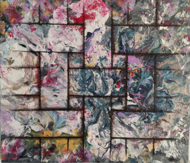 Peinture intitulée "Des rubans de fleur…" par Patricia Paquet-Pouyadoux (L'Art de Rien), Œuvre d'art originale, Acrylique