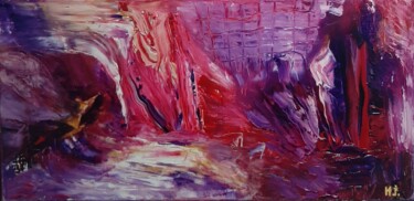 Peinture intitulée "En cascade" par L'Artiphaine Hj Helleboid, Œuvre d'art originale, Huile