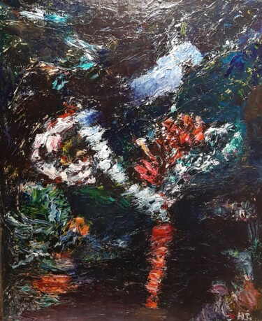 Peinture intitulée "L'éveil du printemps" par L'Artiphaine Hj Helleboid, Œuvre d'art originale, Huile Monté sur Châssis en b…