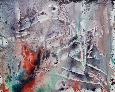 Peinture intitulée "Eclats" par L'Artiphaine Hj Helleboid, Œuvre d'art originale, Aquarelle