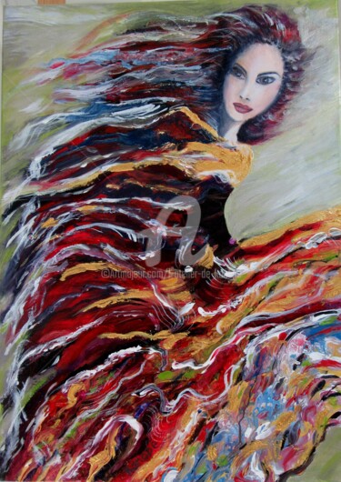 Peinture intitulée "Esmeralda" par L'Atelier De Kanopé, Œuvre d'art originale, Acrylique