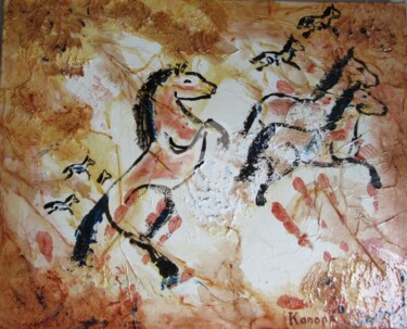Malarstwo zatytułowany „les chevaux de Solu…” autorstwa L'Atelier De Kanopé, Oryginalna praca, Akryl